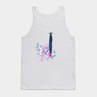 Floral Monogram I Pretty Lilac Bouquet Tank Top